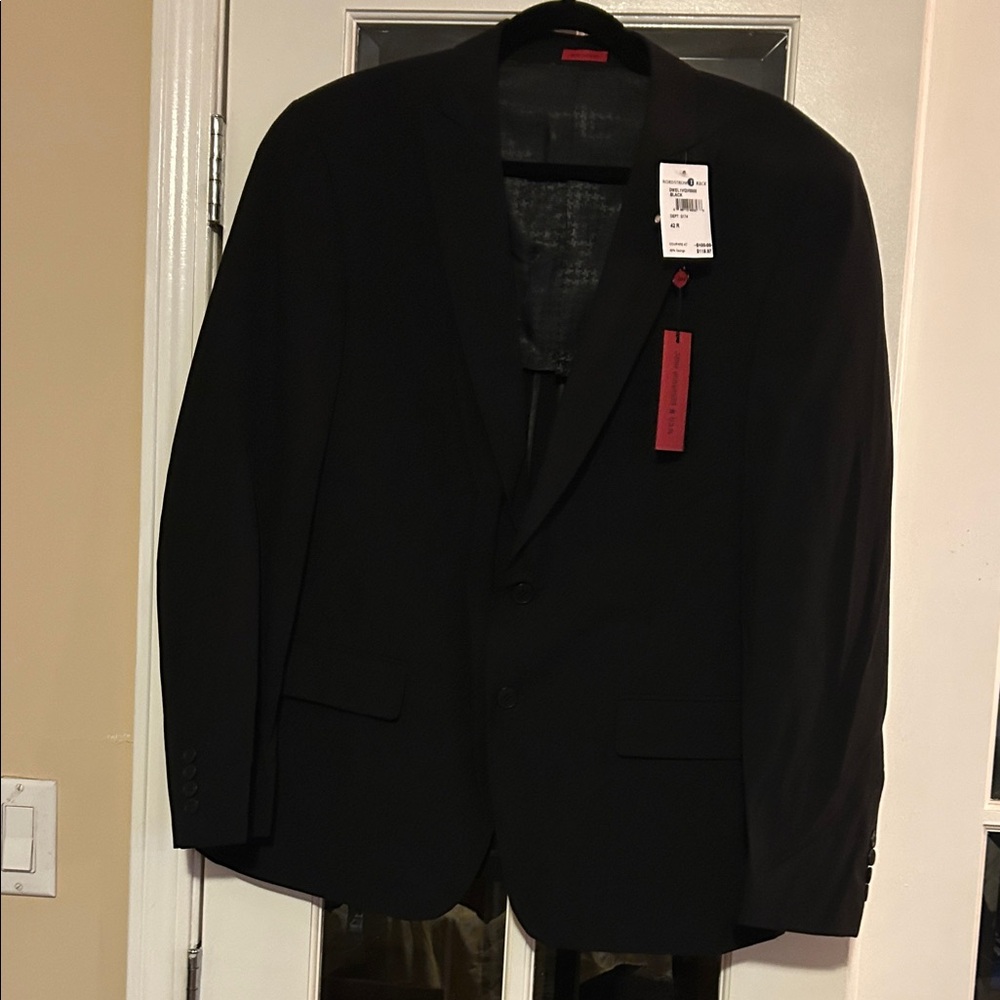John Varvatos USA Men's Wool Black Blazer Classic Two-Button Suit Jacket Easter